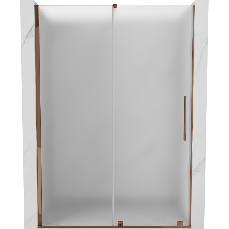 Mexen Velar sliding shower door 160 cm, frost, pink gold - 871-160-000-31-60