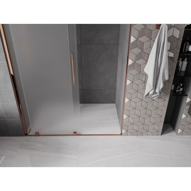 Mexen Velar sliding shower door 150 cm, frost, rose gold - 871-150-000-31-60