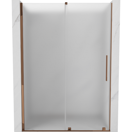 Mexen Velar sliding shower door 130 cm, frost, rose gold - 871-130-000-31-60