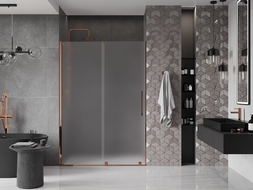 Mexen Velar sliding shower door 150 cm, frost, rose gold - 871-150-000-31-60