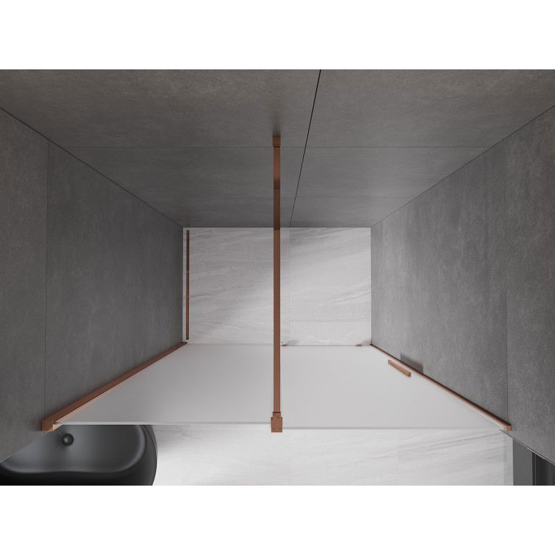 Mexen Velar sliding shower door 130 cm, frost, rose gold - 871-130-000-31-60