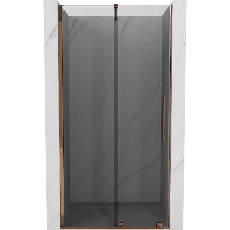 Mexen Velar sliding shower door 90 cm, graphite, rose gold - 871-090-000-41-60
