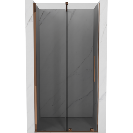 Mexen Velar sliding shower door 90 cm, graphite, rose gold - 871-090-000-41-60