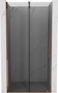 Mexen Velar sliding shower door 90 cm, graphite, rose gold - 871-090-000-41-60
