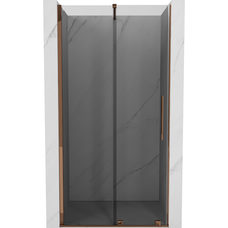 Mexen Velar sliding shower door 100 cm, graphite, rose gold - 871-100-000-41-60