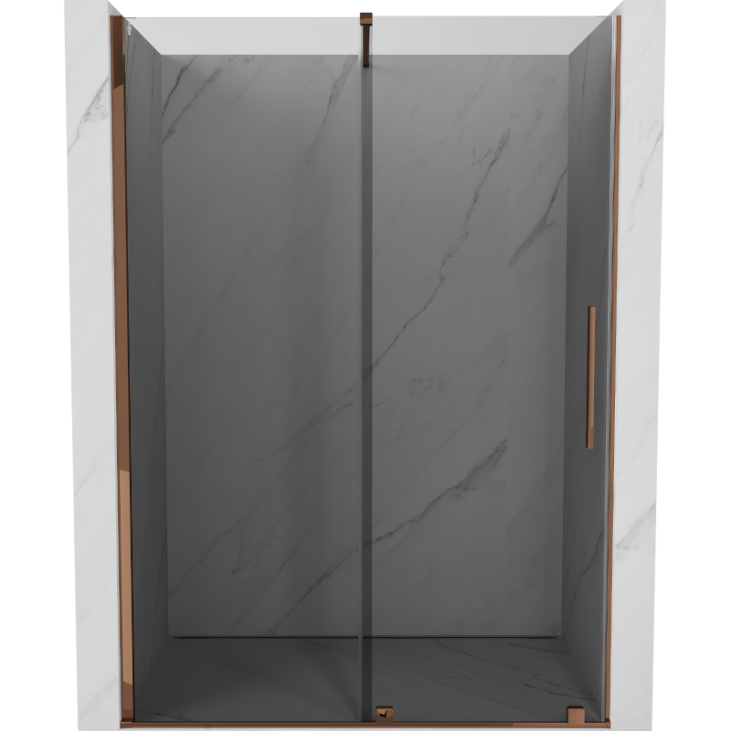 Mexen Velar shower doors sliding 140 cm, graphite, pink gold - 871-140-000-41-60