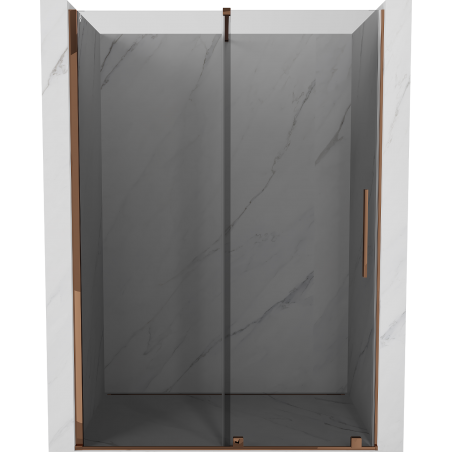 Mexen Velar sliding shower door 130 cm, graphite, rose gold - 871-130-000-41-60