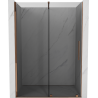 Mexen Velar sliding shower door 130 cm, graphite, rose gold - 871-130-000-41-60
