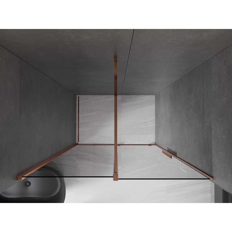 Mexen Velar Sliding Shower Doors 130 cm, Graphite, Rose Gold - 871-130-000-41-60