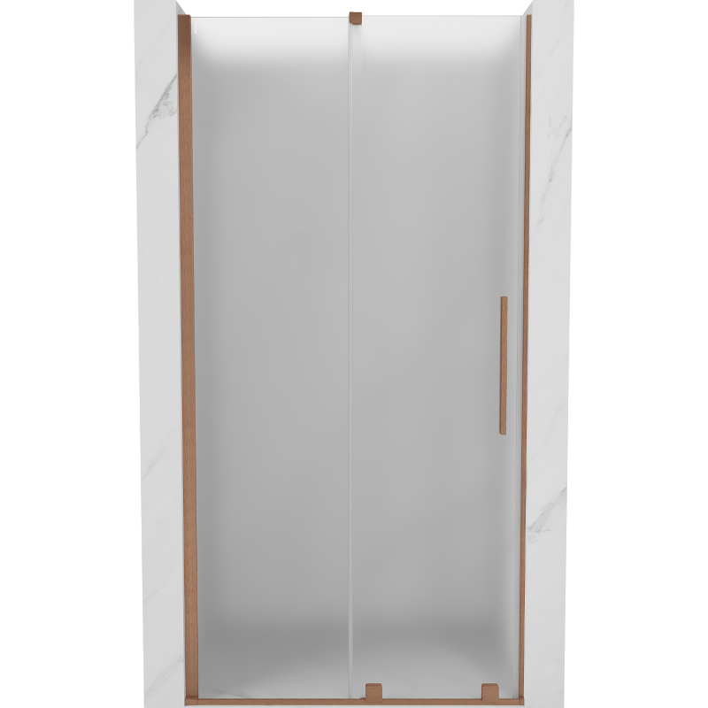 Mexen Velar sliding shower door 120 cm, frosted, brushed copper - 871-120-000-31-65
