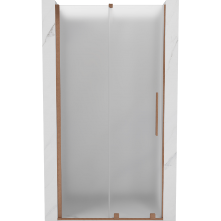 Mexen Velar sliding shower door 120 cm, frosted, brushed copper - 871-120-000-31-65