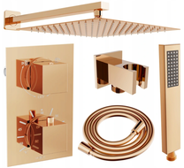 Mexen Cube DR02 flush-mount shower set with a rainmaker 30 cm, Rose gold - 77502DR0230-60