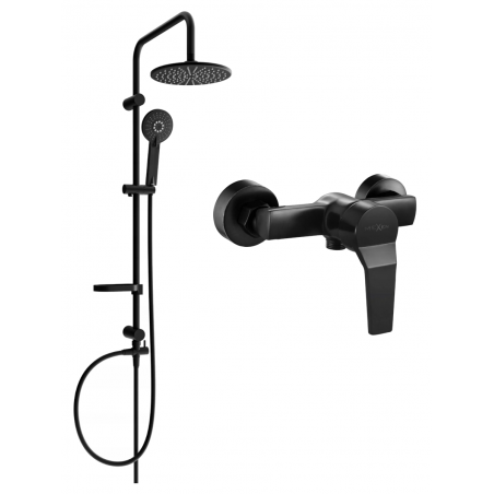 Mexen Carl surface-mounted shower set with a rainmaker and mixer tap Caro, Black - 746640240-70