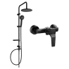 Mexen Carl exposed shower set with rainfall showerhead and Caro shower tap, black - 746640240-70