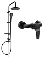 Mexen Carl surface-mounted shower set with a rainmaker and mixer tap Caro, Black - 746640240-70