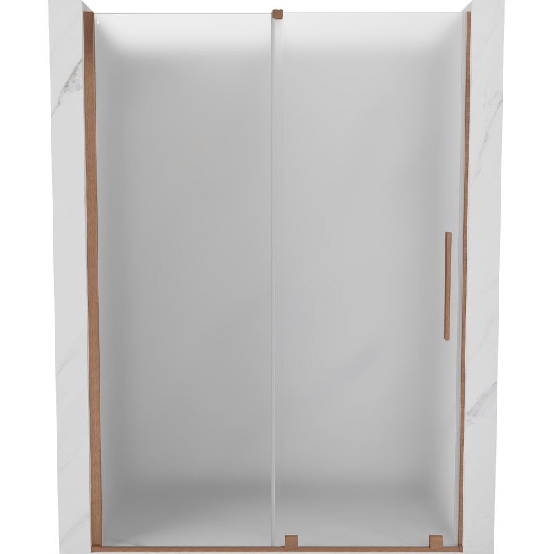 Mexen Velar sliding shower doors 150 cm, frost, brushed copper - 871-150-000-31-65