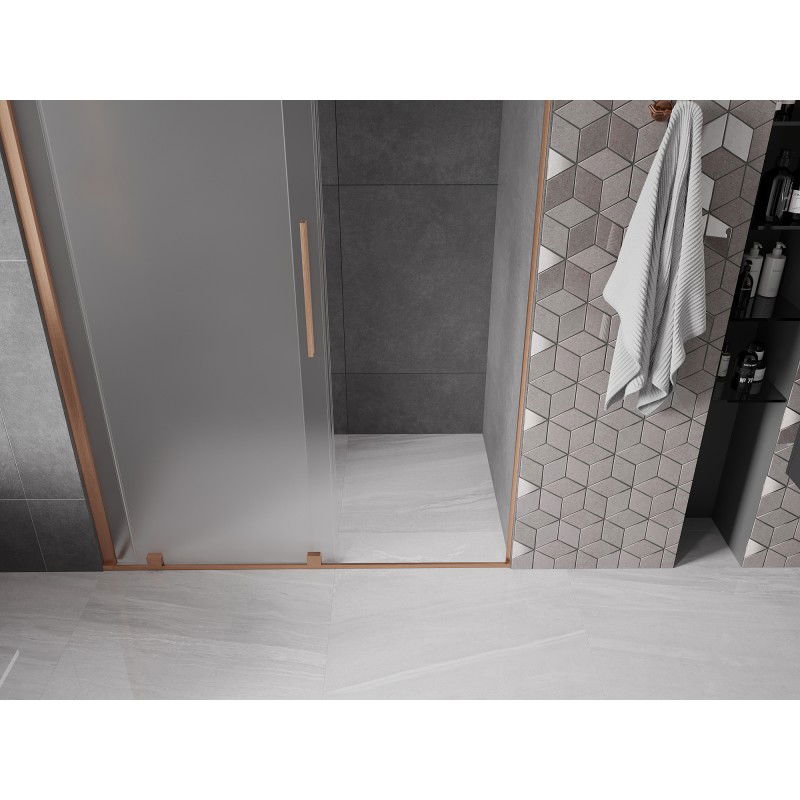 Mexen Velar sliding shower doors 150 cm, frost, brushed copper - 871-150-000-31-65