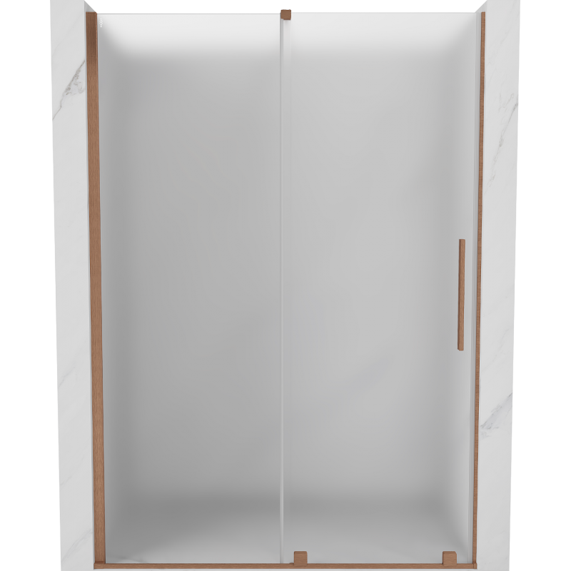 Mexen Velar sliding shower door 140 cm, frost, brushed copper - 871-140-000-31-65