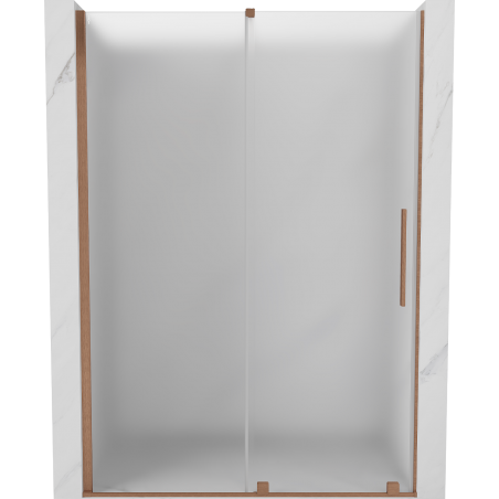 Mexen Velar sliding shower door 140 cm, frost, brushed copper - 871-140-000-31-65