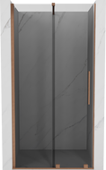 Mexen Velar sliding shower door 100 cm, graphite, brushed copper - 871-100-000-41-65