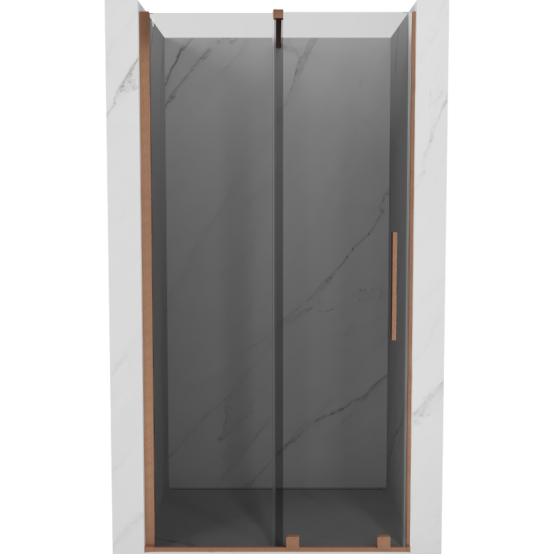 Mexen Velar sliding shower doors 110 cm, graphite, brushed copper - 871-110-000-41-65