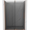 Mexen Velar sliding shower door 150 cm, graphite, brushed copper - 871-150-000-41-65