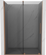 Mexen Velar sliding shower door 150 cm, graphite, brushed copper - 871-150-000-41-65