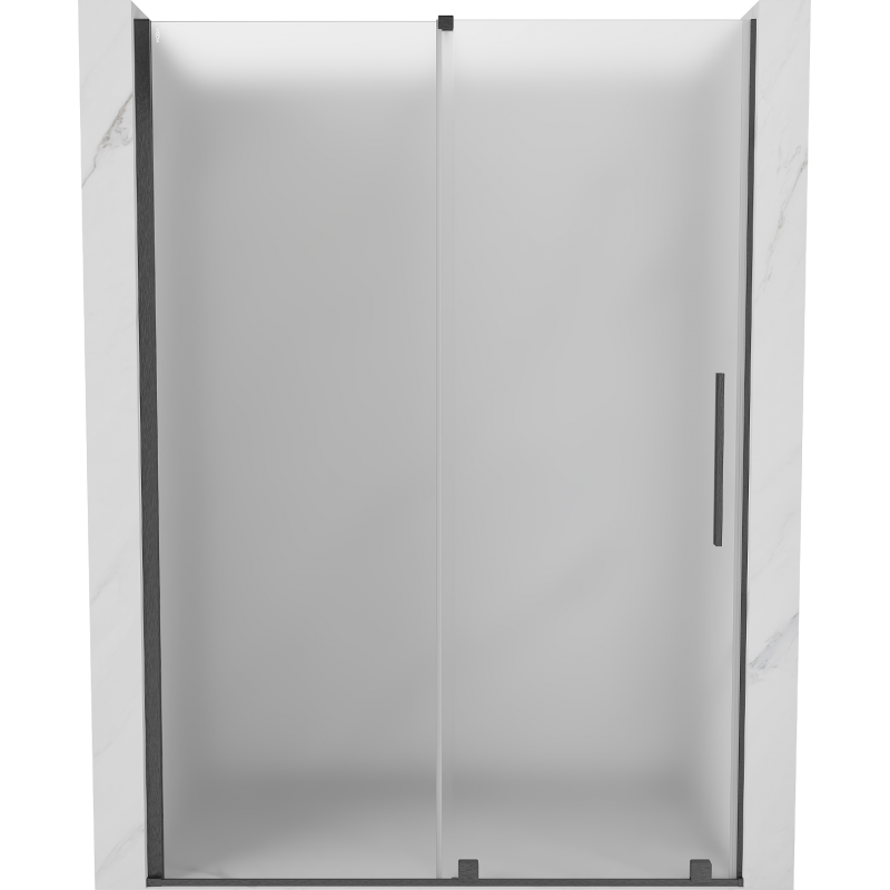 Mexen Velar Sliding Shower Doors 160 cm, Frosted, Brushed Gun Gray - 871-160-000-31-66