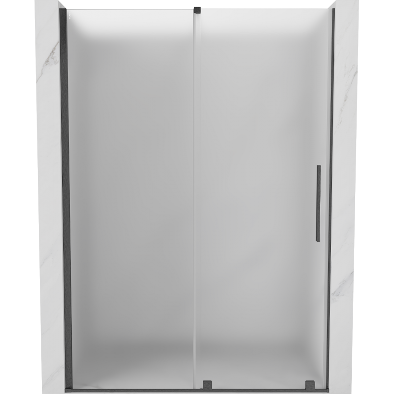 Mexen Velar sliding shower door 150 cm, frost, brushed gun gray - 871-150-000-31-66