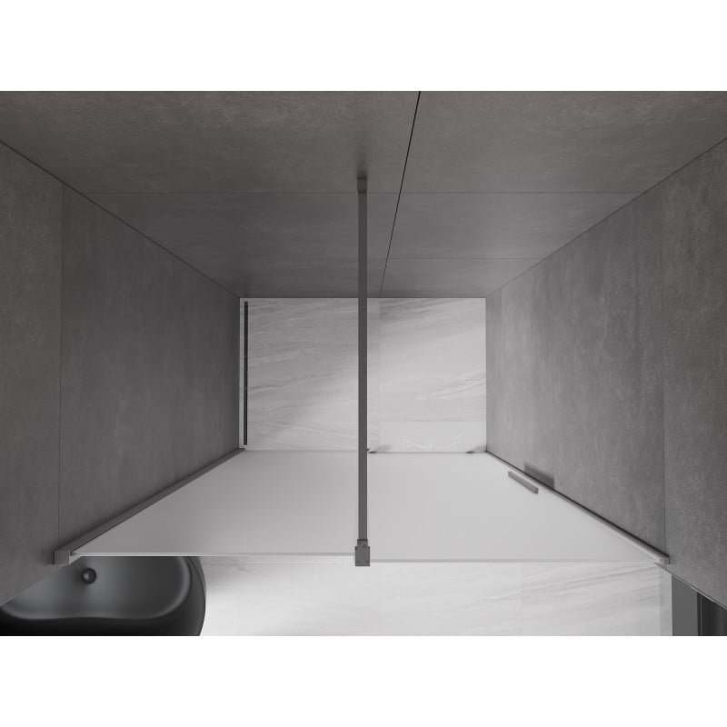 Mexen Velar Sliding Shower Doors 160 cm, Frosted, Brushed Gun Gray - 871-160-000-31-66