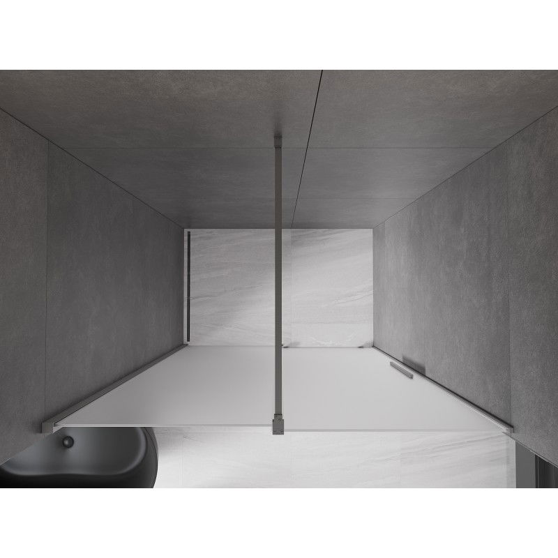 Mexen Velar sliding shower door 150 cm, frost, brushed gun gray - 871-150-000-31-66