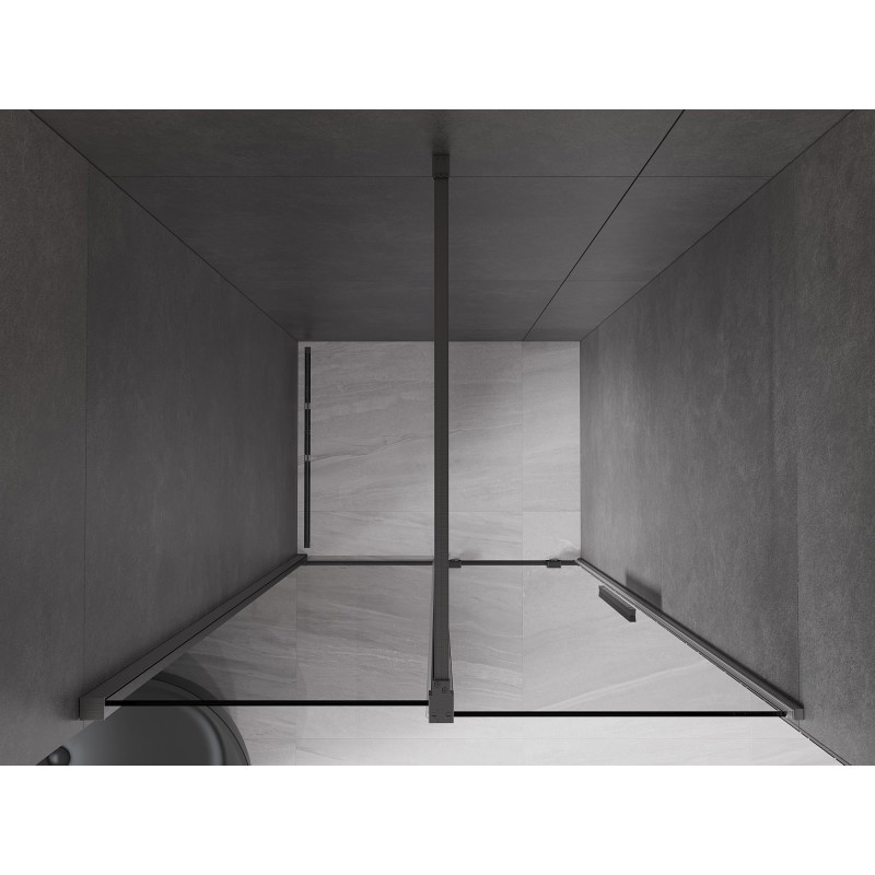 Mexen Velar sliding shower doors 90 cm, graphite, brushed gun gray - 871-090-000-41-66