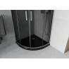 Mexen Rio shower cabin semicircular 80 x 80 cm, graphite, chrome + Flat tray, black - 863-080-080-01-40-4170