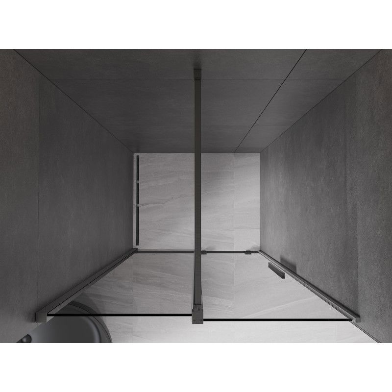Mexen Velar sliding shower door 120 cm, graphite, brushed gun gray - 871-120-000-41-66