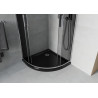 Mexen Rio shower cabin semicircular 80 x 80 cm, graphite, chrome + Flat tray, black - 863-080-080-01-40-4170