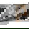 Mexen Rio shower cabin semicircular 90 x 90 cm, graphite, chrome + Flat shower tray, black - 863-090-090-01-40-4170