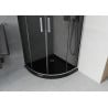 Mexen Rio 90 x 90 cm semicircular shower cabin, graphite, chrome + Flat tray, black - 863-090-090-01-40-4170