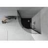Mexen Rio semi-circular shower cabin 80 x 80 cm, graphite, chrome + Flat tray, black - 863-080-080-01-40-4170