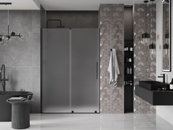 Mexen Velar Sliding Shower Door 140 cm, Frosted, Black - 871-140-000-31-70