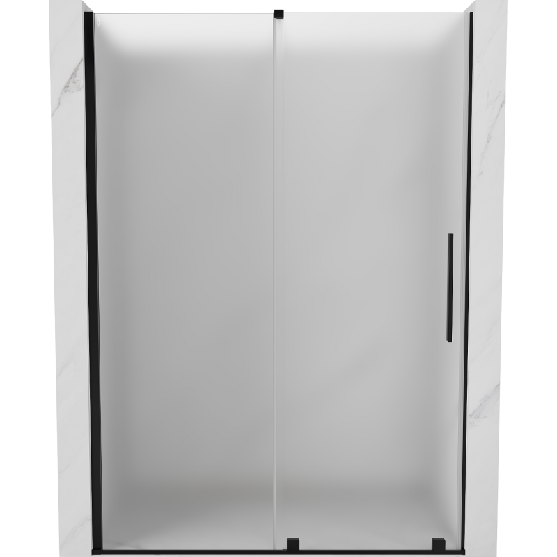 Mexen Velar Sliding Shower Doors 150 cm, Frosted, Black - 871-150-000-31-70