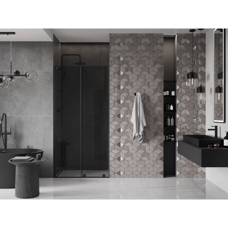 Mexen Velar sliding shower door 90 cm, graphite, black - 871-090-000-41-70