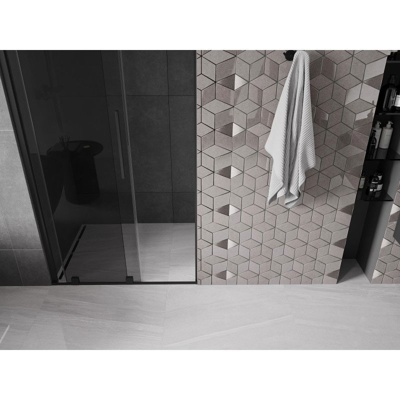 Mexen Velar sliding shower door 110 cm, graphite, black - 871-110-000-41-70