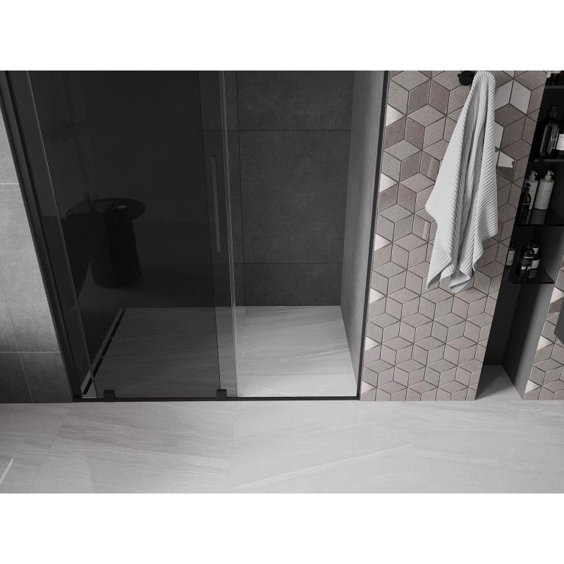 Mexen Velar sliding shower door 130 cm, graphite, black - 871-130-000-41-70