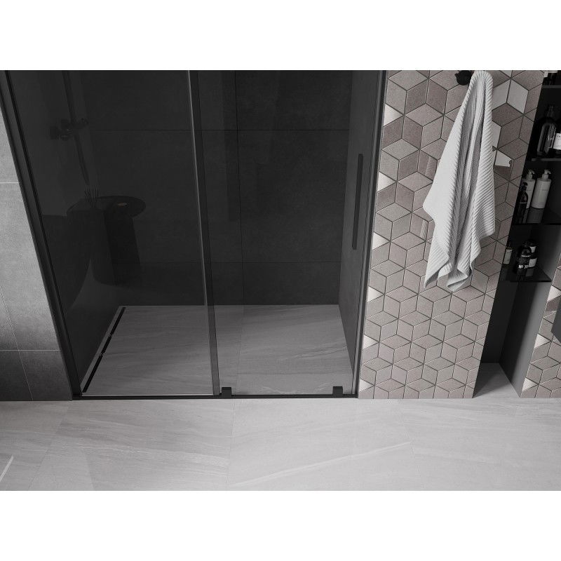 Mexen Velar sliding shower door 130 cm, graphite, black - 871-130-000-41-70