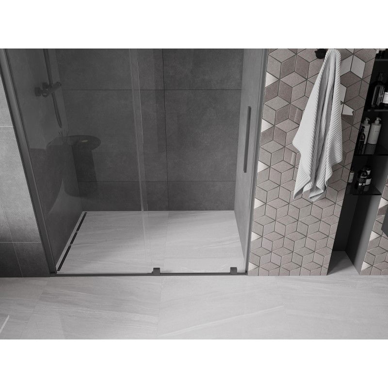 Mexen Velar sliding shower door 150 cm, transparent, gun metal - 871-150-000-01-95