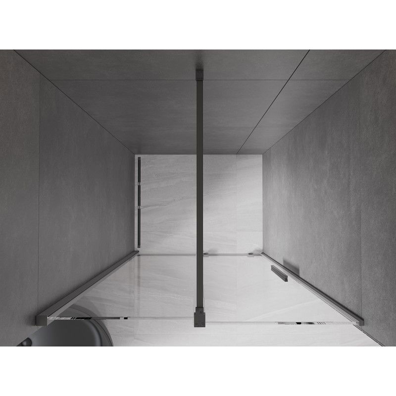 Mexen Velar sliding shower door 120 cm, transparent, gun metal - 871-120-000-01-95