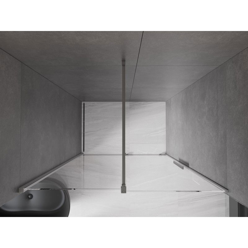 Mexen Velar sliding shower door 130 cm, transparent, gun metal - 871-130-000-01-95