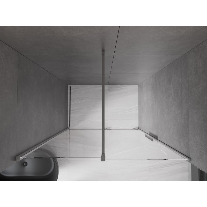 Mexen Velar sliding shower door 140 cm, transparent, gun metal - 871-140-000-01-95