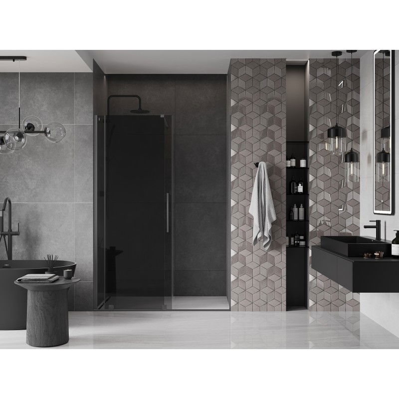 Mexen Velar sliding shower door 130 cm, graphite, gun metal - 871-130-000-41-95