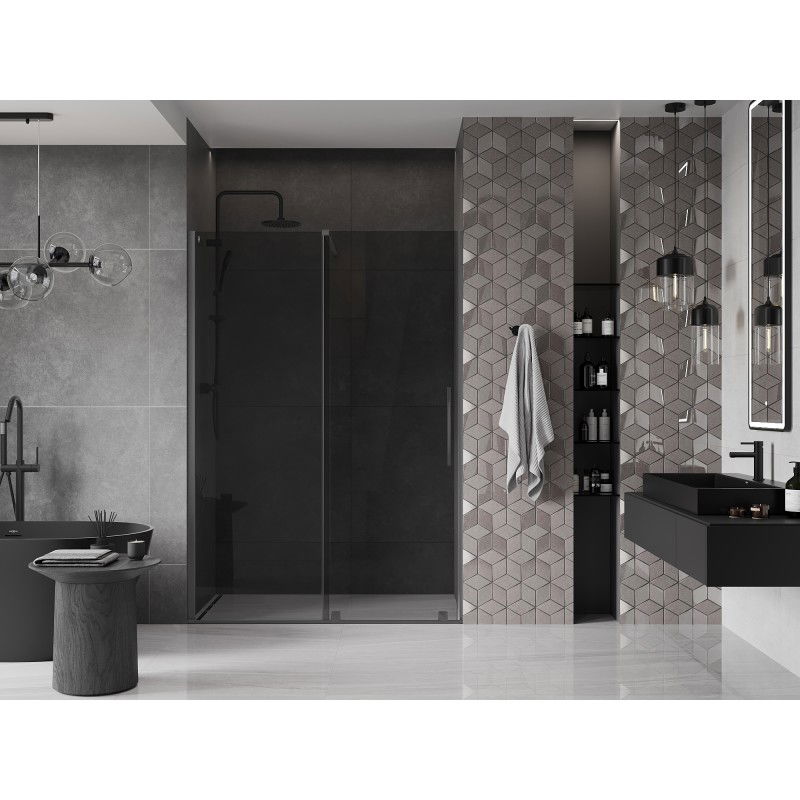 Mexen Velar sliding shower doors 140 cm, graphite, gun metal - 871-140-000-41-95